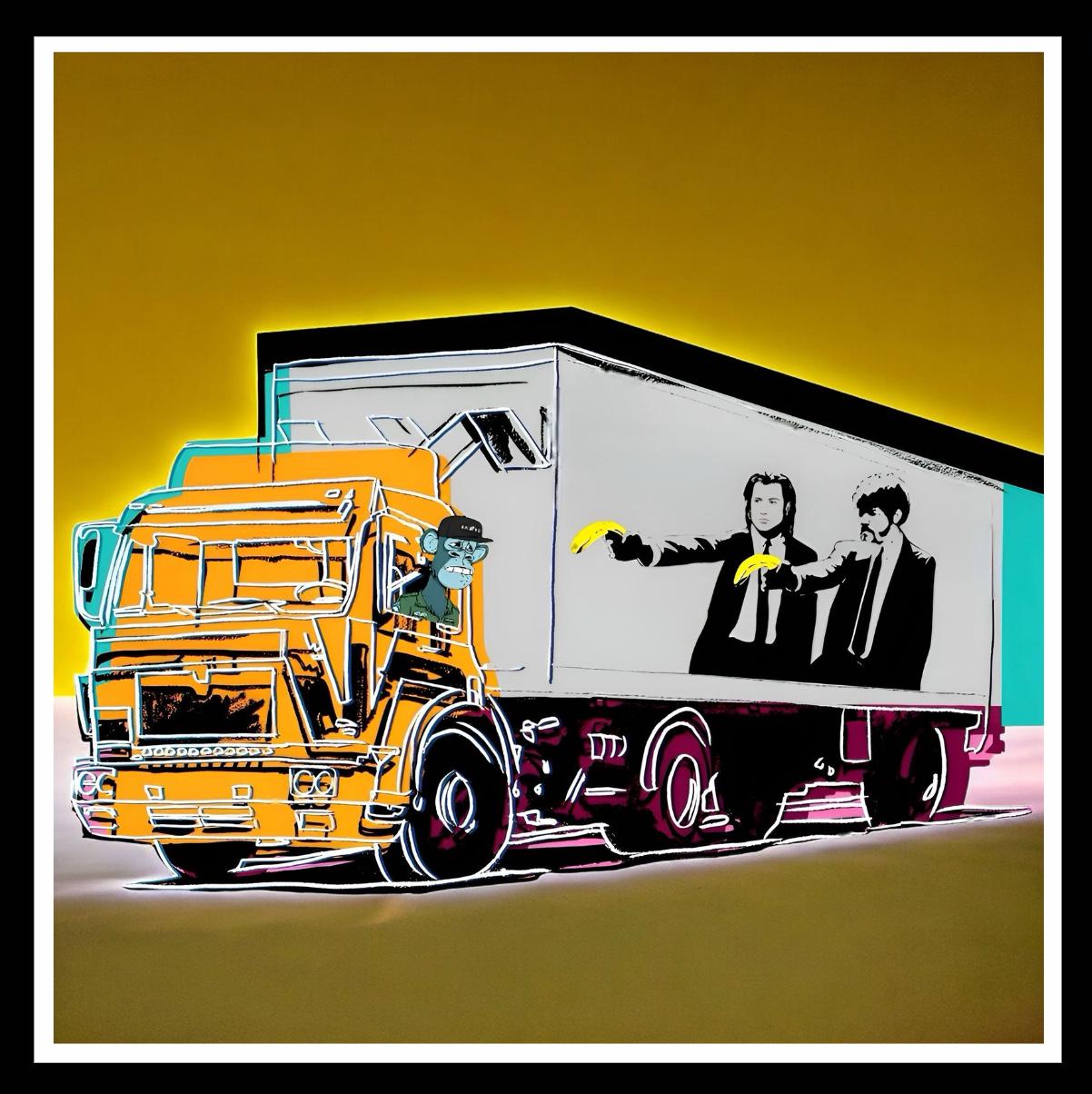 Fenzolini "Truck Fiction" Gold Giclee: Signed- COA- Warhol Banksy iFusionism